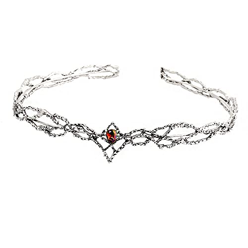 Krone Kristalle Tiaras Haarband Brautkronen Prinzessin König Stirnband Für Geburtstag Hochzeit Halloween Kostüm Party (Silber Rot) von LEEMASING