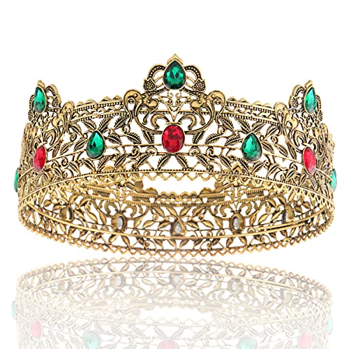 Herren Kronen Metall Erwachsene Männer Geburtstag Abschlussball Homecoming Party König Krone für Cosplay Hochzeit (Dunkelgold) von LEEMASING