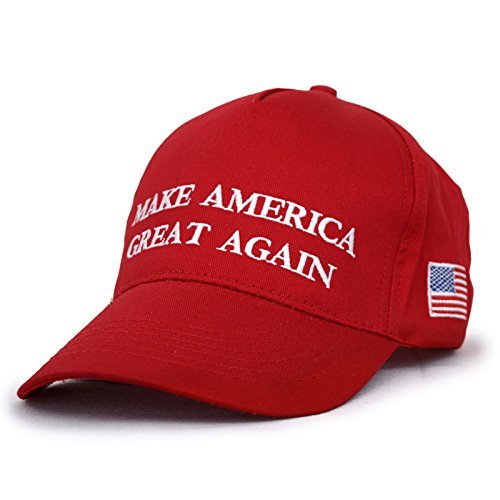 LEEMASING MAGA Hat Präsident Donald Trump Make America Great Again Kappe Bestickt Unisex Stil Kopfbedeckung (Rot) von LEEMASING