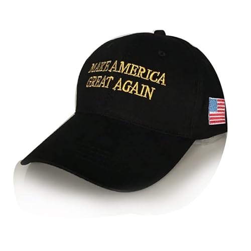 LEEMASING MAGA Hat Präsident Donald Trump Make America Great Again Kappe Bestickt Unisex Stil Kopfbedeckung (Schwarz) von LEEMASING