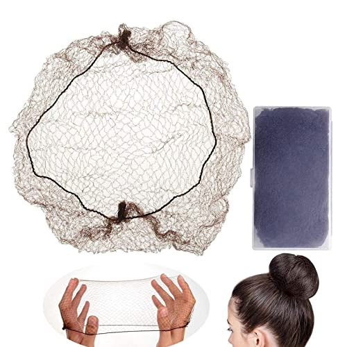 Reccisokz 30 Stück Unsichtbare Haarnetze Elastische Kante Mesh für Perücke und Haarfixierung Frauen Duttmacher Kaffee von Reccisokz