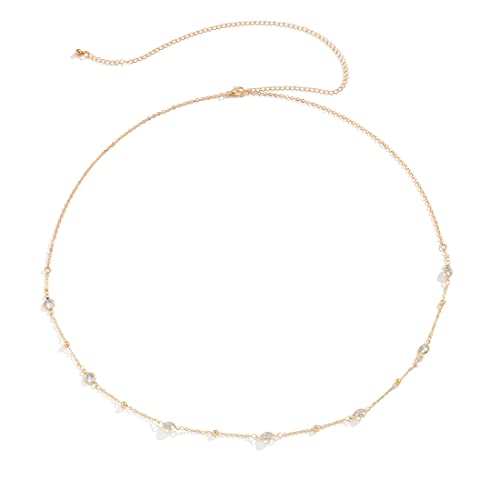 LEEQ Kristall Pailletten Geschichteten Bauch Taille Kette Gold Set Sexy Bikini Strand Geschirr Strass Körper Kette Böhmischen Schmuck Für Frauen Und Mädchen von LEEQ