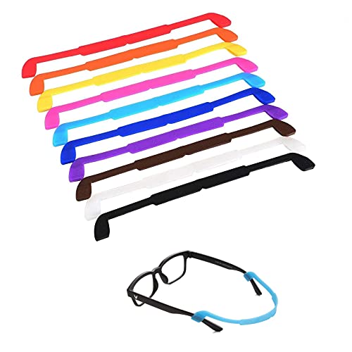 LEEQ 10 Stück Silikon Brillen Riemen Brillen Aufbewahrungen Sport Antirutsch Elastische Brille Sonnenbrille Kabel Halterung für Kinder, 10 Farbe von LEEQBCR