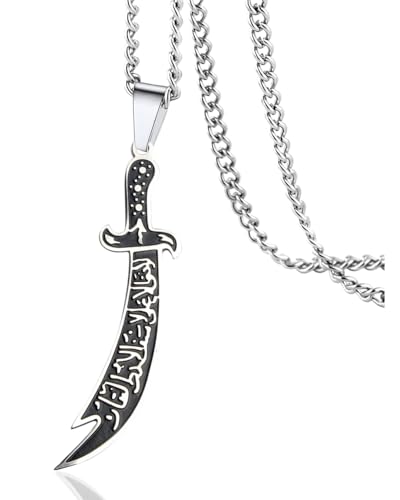 LEEQBCR 1 PCS Schwert Halskette für Männer Frauen Zulfiqar Schwert Halskette Imam Ali Zulfiqar Anhänger Arabische Rune Islamischer muslimischer Schmuck Talisman Amulett Religiöses Geschenk LEEQBCR 1 PCS Schwert Halskette für Männer Frauen Zulfiqar Schwert Halskette Imam Ali Zulfiqar Anhänger Arabische Rune Islamischer muslimischer Schmuck Talisman Amulett Religiöses Geschenk von LEEQBCR