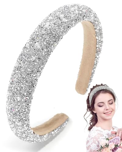 LEEQBCR 1 Stück Strass Stirnband Kristall Haarreifen Damen Haarreif Glitzer Strass Haarreif Stirnbänder Retro Perlen Braut Haarbänder Haarschmuck Damen Mädchen Hochzeitsfrisuren Accessoires von LEEQBCR