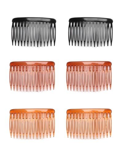 LEEQBCR 6 Stück Haarkamm zum Stecken Kunststoff Haarkämme mit 14 Zähne Kunststoff French Side Combs Haarspangen Damen Hair Comb Clips für Damen Mädchen Braut Hochzeitskleid von LEEQBCR