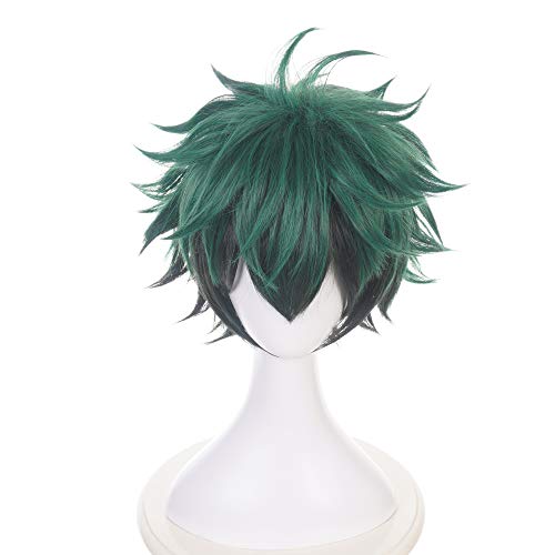 LEES WIGS Deku Anime Cosplay Perücke für My Hero Academia Izuku Midoriya mit Perückenkappe von LEES WIGS