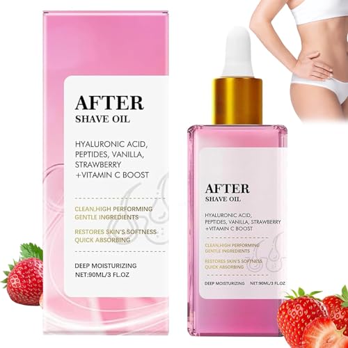 Truly After Shave Oil (90 ml), soft serve after shave oil, after shave oil women und herren, Strawberry Vanilla rasieröl, Verhindert Eingewachsene Haare, Pflegt und Beruhigt Nach der Rasur von LEEWENYAN