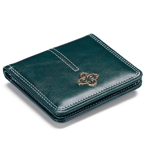 LEEXTON Damen Geldbeutel klein mit RFID-Schutz, Mini Kurzer Geldbeutel Frauen Leder mit Zipper Brieftasche, Exquisit Münzfach Portemonnaie von LEEXTON