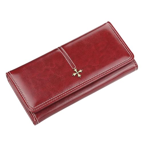 LEEXTON Geldbeutel Damen Groß | Portemonnaie Geldbörse Frauen mit 9 Kartenfächer & Fotofenster | Multifunktionale Lange Brieftasche von LEEXTON