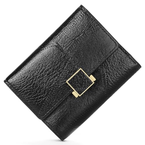 LEEXTON Klein und im Kurzformat Geldbeutel Damen mit RFID Blockierung Portemonnaie Damen PU Leder mit Mehreren Kartenfächer von LEEXTON