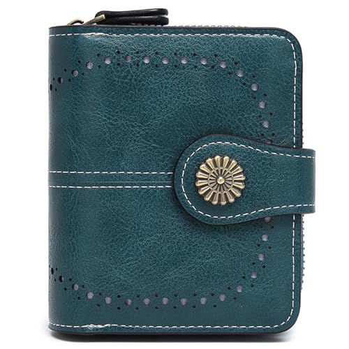 LEEXTON Geldbörse Damen, Portemonnaie Damen und im Kurzformat，Geldbeutel Frauen Echtes Leder, mit Münzfach RFID-blockierendes Brieftasche von LEEXTON