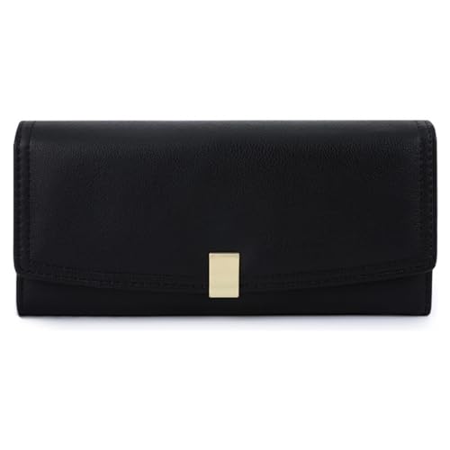 LEEXTON Große Kapazität Leder Damen Geldbörse, Lang Portmonee Gross Frauen Clutch RFID Schutz mit 8 Kartenfächer und Reißverschluss Münzfach von LEEXTON