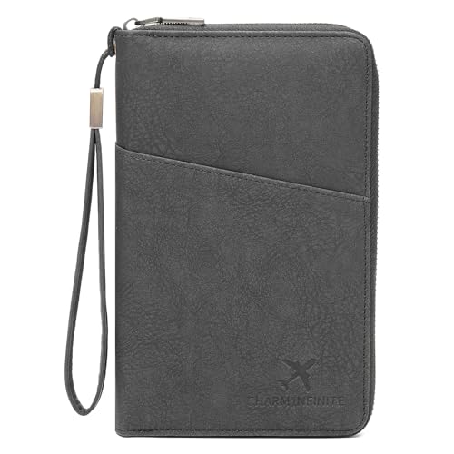 LEEXTON Leder RFID Blocking Reisepasshülle Reisebrieftasche Reisepasshülle Reisebrieftasche für Damen/Herren mit, A-Schwarz, Modern von LEEXTON