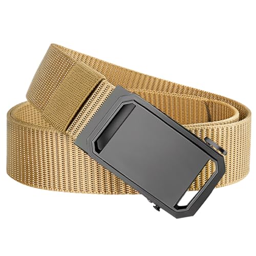 LEEXTON Verstellbarer Nylon Outdoor Stoff Gürtel Herren Automatische Schnalle Metallbeständiger Taktischer Gürtel für Sport und Freizeit von LEEXTON