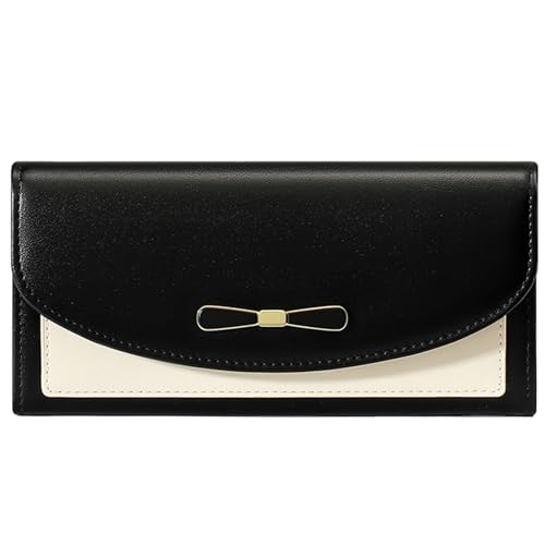 LEEXTON Geldbörse Damen, Portemonnaie groß im Langformat, Geldbeutel Damen aus Glattem Synthetisches Leder，mit Vielen Fächern von LEEXTON