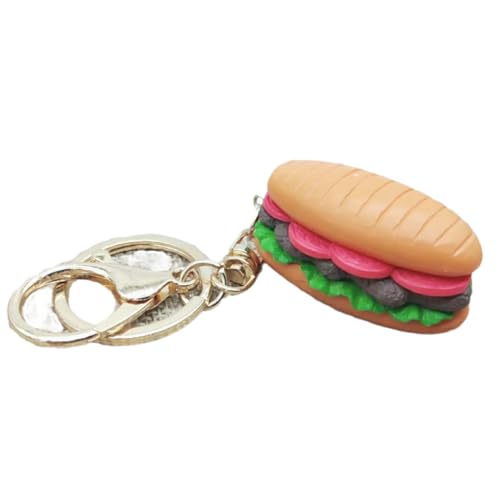 LEFEDA Schlüsselanhänger 2 Stück Künstliches Lebensmittel Brot Sandwich Schlüsselanhänger Tasche Tasche Kostüm Hängend Ornament Geschenk, Gold B von LEFEDA