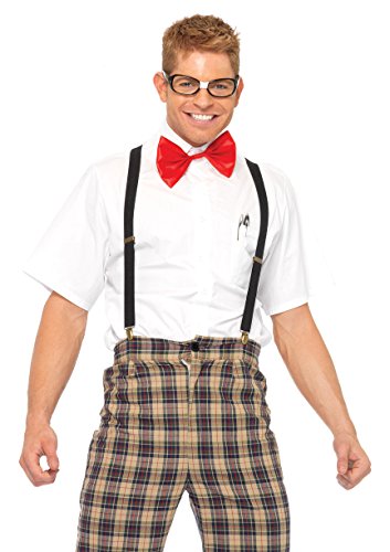 LEG AVENUE 85033 - 4TL. Frech Nerd-Kostüm-Set, Größe S, braun, Männer Karneval Kostüm Fasching von LEG AVENUE