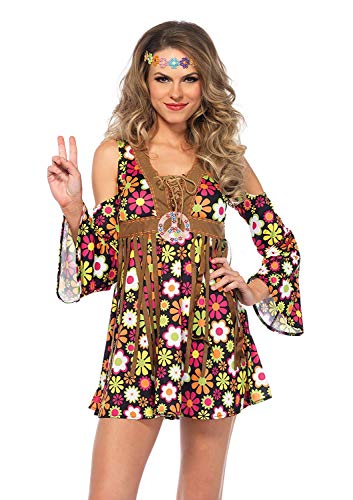 LEG AVENUE 85610X08 Starflower Hippie 60s Erwachsenenkostüme, Mehrfarbig, 1X-2X von LEG AVENUE