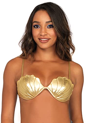 LEG AVENUE A2812 - Meerjungfrau Bikini Top in Muschelform, Damen, Small (Gold) von LEG AVENUE