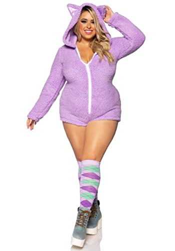 LEG AVENUE Cuddle Kitty Romper + Damen Kostüm, 3X-4X (Lavendel) von LEG AVENUE