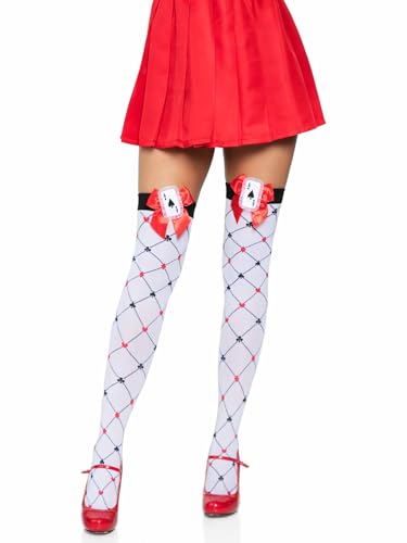 LEG AVENUE Damen Card Suit Strumpfhose, weiß, One Size von LEG AVENUE