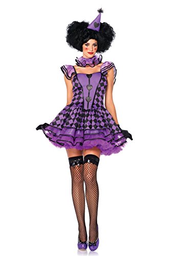 LEG AVENUE Damen Pretty Parisian Clown Erwachsenenkost me, Black & Purple, Größe: M/L (EUR 40-42) von LEG AVENUE