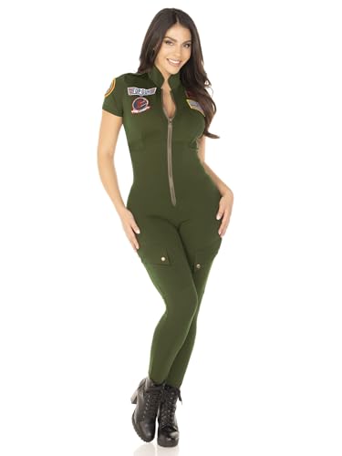 LEG AVENUE Damen Sexy Top Gun Flight Catsuit Costume Kost me in Erwachsenengr e, Error: ?, L EU von LEG AVENUE