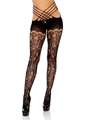 Leg Avenue Damen Strapsstrümpfe-991522001 Strumpfhose, blackout, Black, One Size von LEG AVENUE