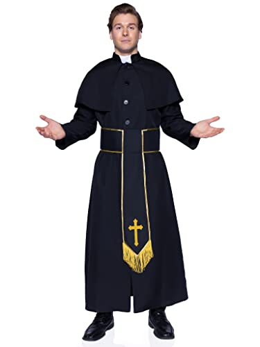 Leg Avenue Herren Priest Erwachsenenkostüme, Black, XL von LEG AVENUE