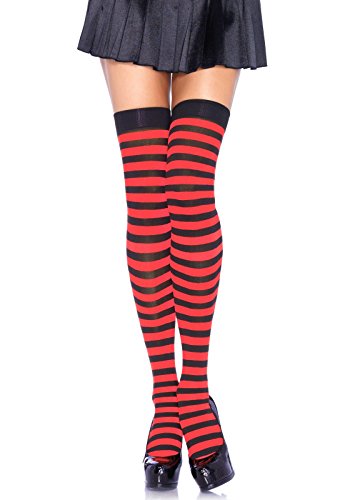 LEG AVENUE Herren Striped Strumpfhose, Schwarz, Einheitsgröße Große Größen EU von LEG AVENUE
