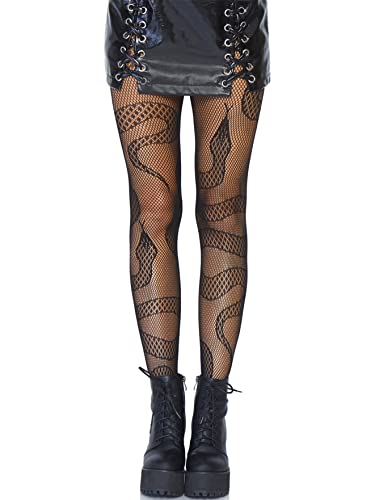 LEG AVENUE Snake net tights, Größe 1X-2X (Schwarz), XL Große Größen, 9716 von LEG AVENUE