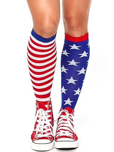 LEG AVENUE Unisex Kniestrümpfe mit amerikanischer Flagge Kostüme in Erwachsenengröße, Mehrfarbig, Einheitsgröße von LEG AVENUE