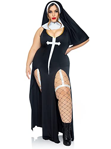 LEG AVENUE Women's 86972x Adult Sized Costumes, Schwarz-Weiss, 3X/4X (Taglia Italiana 50/52) von LEG AVENUE