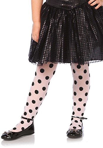 Leg Avenue 4914 - Transparenter Polkadot Strumpfhosen - Large, EUR 146-158, weiß/schwarz von LEG AVENUE