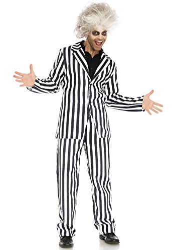 Leg Avenue 8675303007 Beetle Boss Panamahut, Herren, Gestreift, Schwarz (Black, White), (Herstellergröße: LargeUk 14-16) von LEG AVENUE