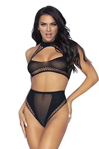 Leg Avenue Damen BH-und Unterhose Sets-8163222001 Baselayer-Set, Black, One Size (2er Pack) von LEG AVENUE