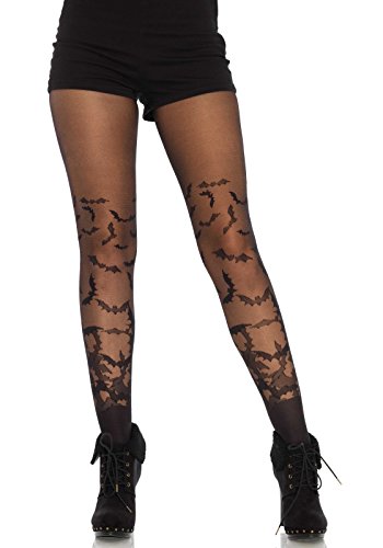 Leg Avenue Damen Bat Wing Sheer Strumpfhose, schwarz, One Size von LEG AVENUE