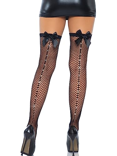 Leg Avenue Damen Bow Strumpfhose, blackout, Black, One Size von LEG AVENUE