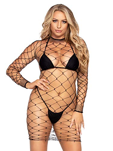 Leg Avenue Damen Fence net Negligé, Black, One Size Leg Avenue Damen Fence net Negligé, Black, One Size von LEG AVENUE