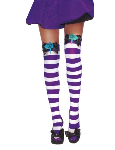 Leg Avenue Mad Hatter Overknee gestreift Schleife, wie Abb. (as shown), Einheitsgroesse (Onesize) von LEG AVENUE