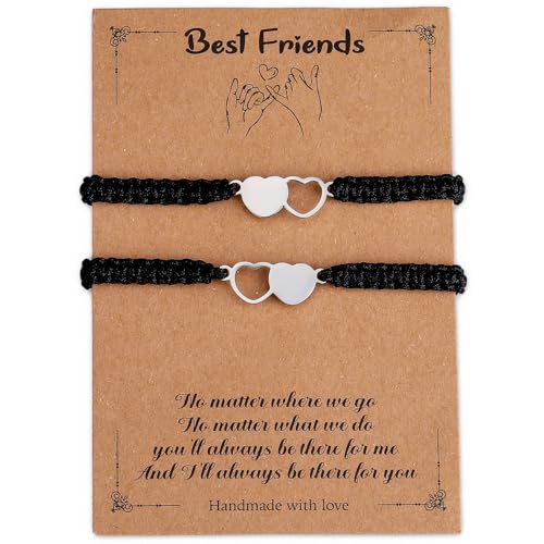 LEGENTLISUR 2 Stück Freundschaftsarmband Herz Silber Beste Freundschaft Armband Entfernung Übereinstimmun Beziehung armbänder Edelstahl Armbänder Armband Damen für Mädchen Damen Schwestern Bff von LEGENTLISUR