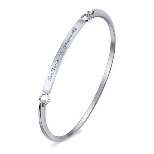 LEGENTLISUR Armband Damen Damen Armband Silber 925 Personalisiertes Armband Believe in Yourself Graviertes Armband Exquisites Armband für Damen Geschenkschmuck von LEGENTLISUR