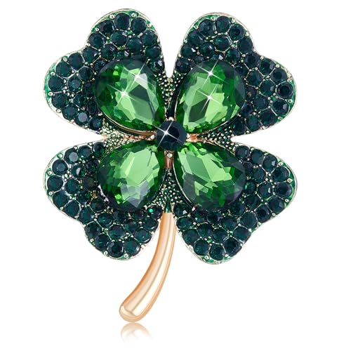 LEGENTLISUR Gold Brosche Damen Brosche Zirkonia Kristalle Damen Brosche Kleeblatt Niedlich Elegante Schmuck für Frauen und Mädchen(Blau) von LEGENTLISUR