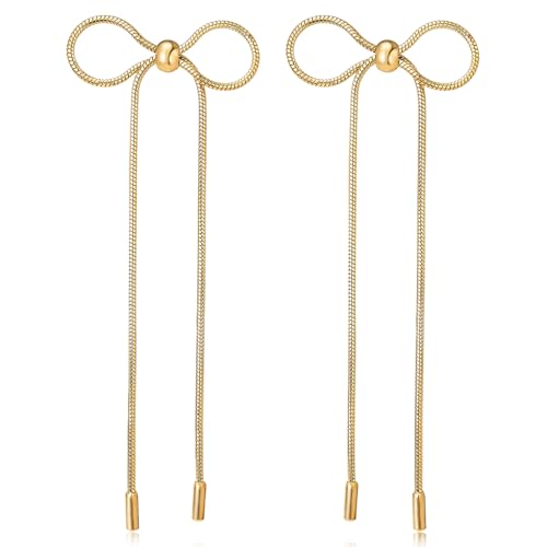 LEGENTLISUR Gold Silber Ohrringe Für Frauen Schleifen Ohrringe Quasten Ohrringe Hypoallergene Ohrringe Damenschmuck Party Ohrringe Ohrstecker von LEGENTLISUR