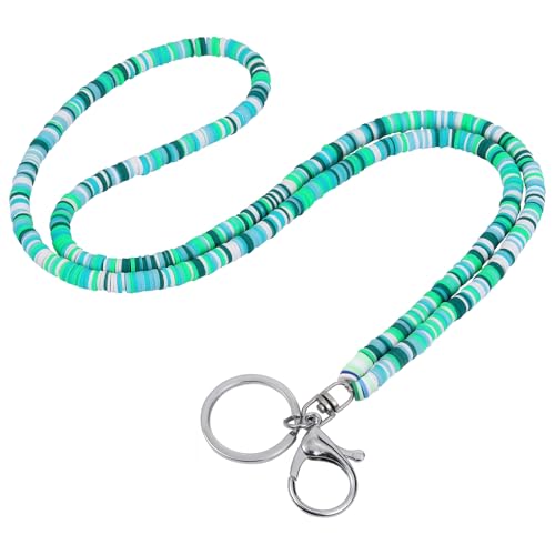 LEGENTLISUR Perlen Lanyard mit ID Kartenhalter Lanyards für Frauen Lanyard mit ID Kartenhalter Lanyard mit ID Kartenhalter Set Niedlich Abzeichen für Lehrer Damen Geschenk (Seegrün) von LEGENTLISUR