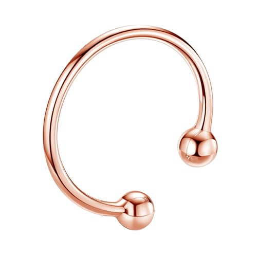 LEGENTLISUR Ringe Frauen Ringe Silber 925 Verstellbarer Ring Offene Ringkugeln Für Damen Manschettenringe(Roségold) von LEGENTLISUR