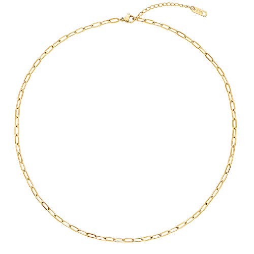 LEGITTA Damen Gliederkette Choker Kette in Gold Zarte Gliedrige Halskette aus Edelstahl Titan Schmuck Nickelfrei LEGITTA Damen Gliederkette Choker Kette in Gold Zarte Gliedrige Halskette aus Edelstahl Titan Schmuck Nickelfrei von LEGITTA