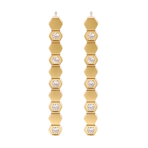 Legitta Damen Minimalist Bar Tennis Ohrringe mit Zirkon Braut Hochzeit Tropfen Ohrhänger Edelstahl Geschenk Schmuck für Frauen Mädchen Legitta Damen Minimalist Bar Tennis Ohrringe mit Zirkon Braut Hochzeit Tropfen Ohrhänger Edelstahl Geschenk Schmuck für Frauen Mädchen von LEGITTA
