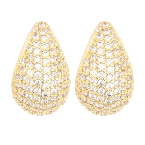 Legitta Damen Tropfen Ohrringe Gold Chunky Wassertropfen Creolen Ohrstecker mit Zirkonia Strasssteine Geschenke Schmuck Für Frauen von LEGITTA